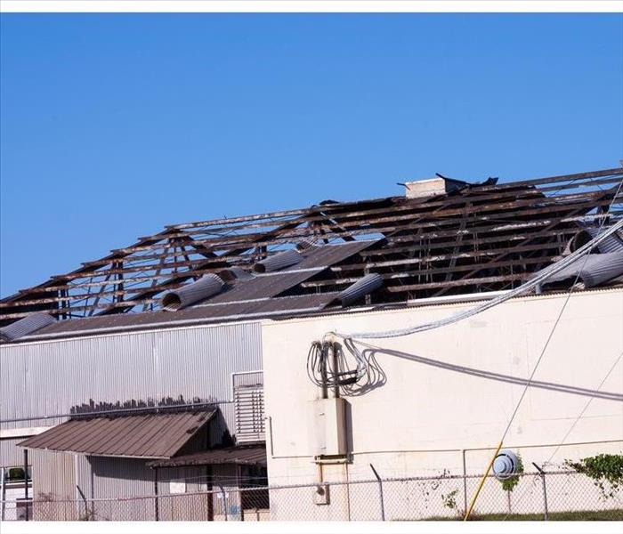 Commercial building destroyed by hurricane winds