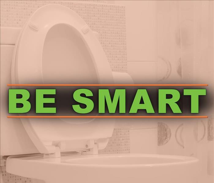 Toilet background with the words BE SMART