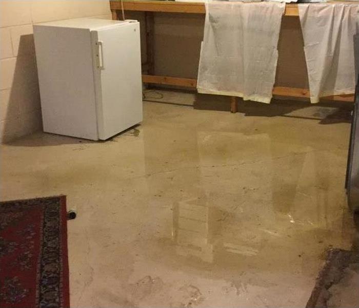 Clear standing water in a utility room