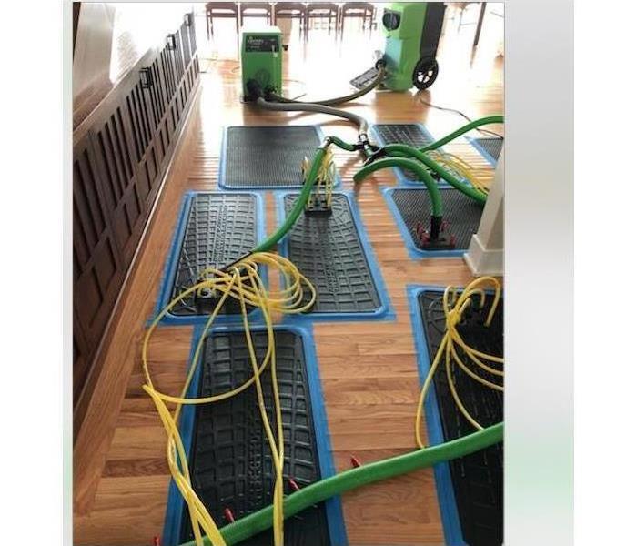 Drying equipment placed on wooden floor